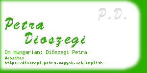 petra dioszegi business card